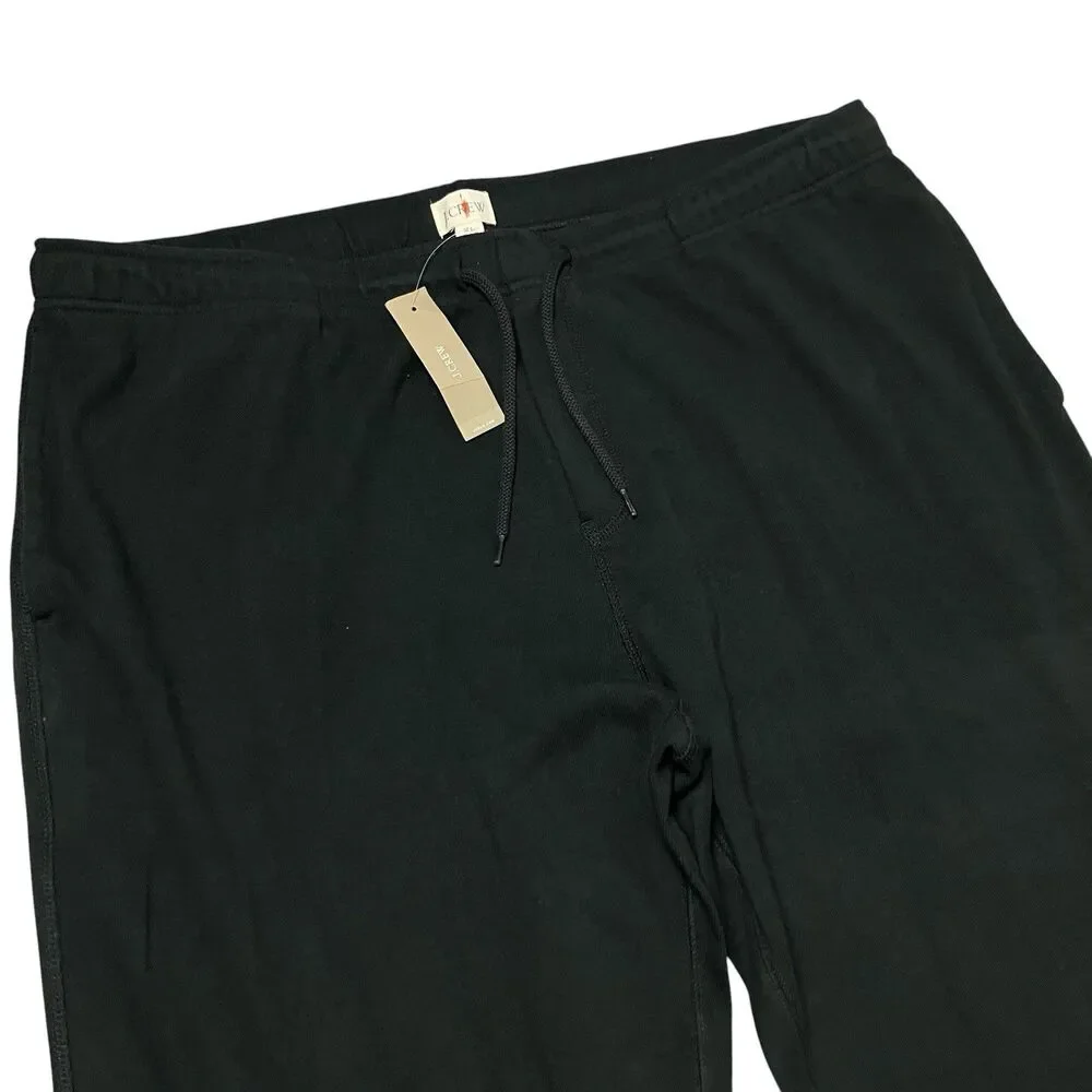 J Crew Heritage Brushed Rib Knit Jogger Mens‎ XL Black Cotton Sweatpants BS571